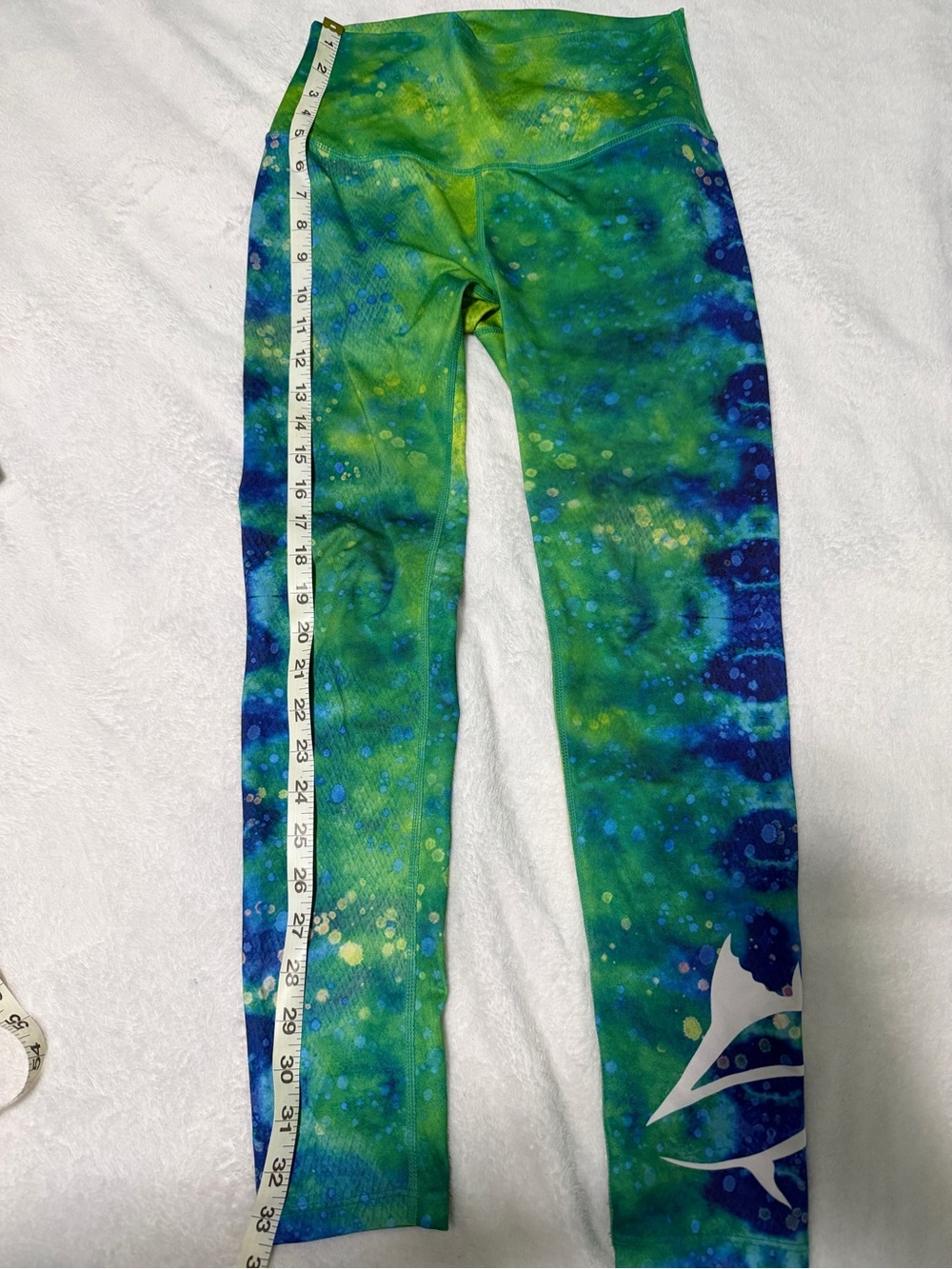 Loco Skailz Green and Blue Mahi Mahi print UPF Leggings 💐3 for $30💐